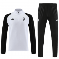 Juventus Soccer Sweatshirt + Pants Replica White Zipper 2023/24 Mens