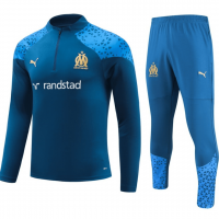 Marseille Soccer Sweatshirt + Pants Replica Zipper Navy 2023/24 Mens