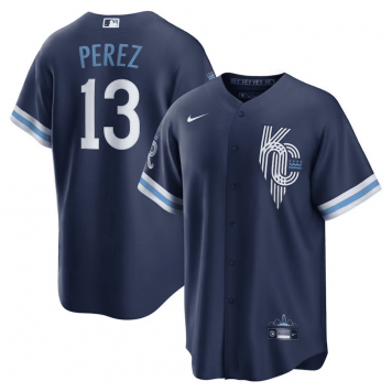 Kansas City Royals City Connect Replica Player Jersey Navy 2022 Mens (Salvador Perez #13)