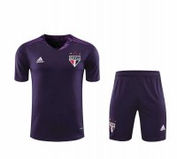 2020/21 Sao Paulo FC Goalkeeper Purple Mens Soccer Jersey Replica + Shorts Set