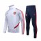 2019/20 Arsenal High Neck White Mens Soccer Training Suit(Sweater + Pants)