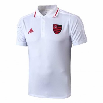 2019/20 Flamengo White Mens Soccer Polo Jersey