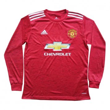 2020/21 Manchester United Home Red LS Mens Soccer Jersey Replica [5112837]