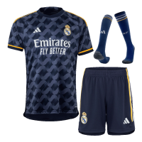 Real Madrid Soccer Whole Kit Jersey + Short + Socks Replica Away 2023/24 Mens