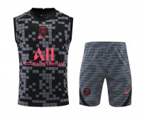 PSG x Jordan Soccer Training Suit Singlet + Short Grey Mens 2022/23