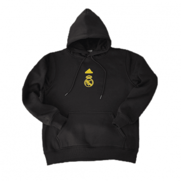 Real Madrid Soccer Sweatshirt Replica Black 2023/24 Mens (Hoodie)