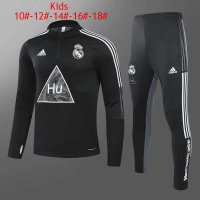 2020/21 Real Madrid x Human Race Black Kids Soccer Training Suit