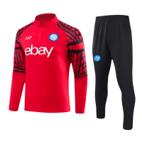 Napoli Soccer Zipper Sweatshirt + Pants Replica Red 2023/24 Youth