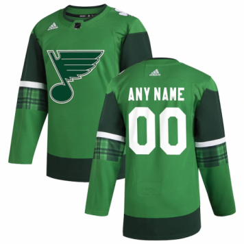 St. Louis Blues Green 2020 St. Patrick's Day Custom Practice Jersey Mens