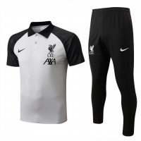 Liverpool Soccer Polo + Pants Replica Light Grey 2022/23 Mens