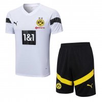 Borussia Dortmund Soccer Jersey + Short Replica White 2022/23 Mens