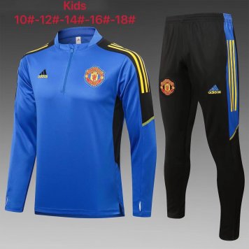 Manchester United Soccer Training Suit Replica Blue Youth 2021-22