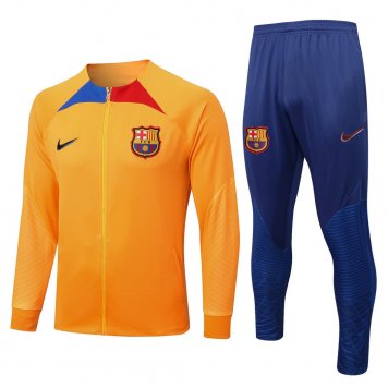 Barcelona Soccer Jacket + Pants Orange 2022/23 Mens