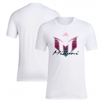 Inter Miami Soccer T-Shirt Replica X Messi White 2023/24 Mens