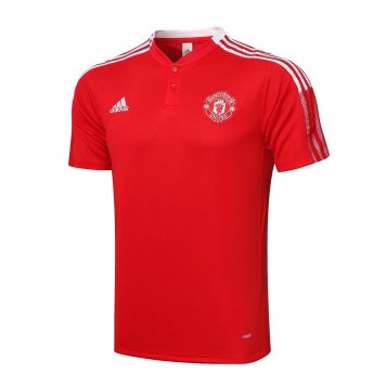 Manchester United Soccer Polo Jersey Replica Red III Mens 2021-22