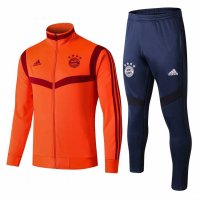 2019/20 Bayern Munich High Neck Orange Mens Soccer Training Suit(Jacket + Pants)
