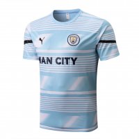 Manchester City Soccer Training Jersey Replica Light Blue Mens 2022/23