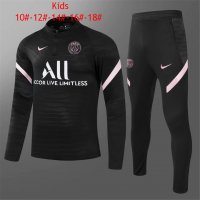 2021/22 PSG Black Soccer Training Suit(SweatJersey + Pants) Kids