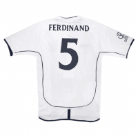 England Soccer Jersey Replica Home 2002 Mens (Retro Ferdinand #5)