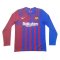 2021/22 Barcelona Home Long Sleeve Mens Soccer Jersey Replica