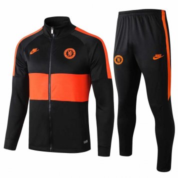 2019/20 Chelsea Black Mens Soccer Training Suit(Jacket + Pants) [47012091]