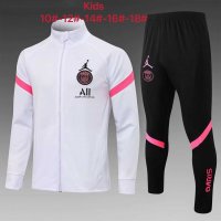 2021/22 PSG x Jordan White Half Zip Soccer Training Suit (Jacket + Pants) Kids
