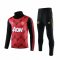 2019/20 Manchester United High Neck Red Stripe Mens Soccer Training Suit(SweatJersey + Pants)