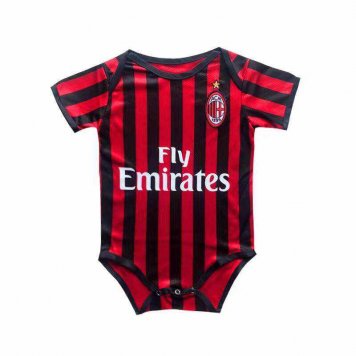 2019/20 AC Milan Home Black&Red Stripes Baby Infant Soccer Suit