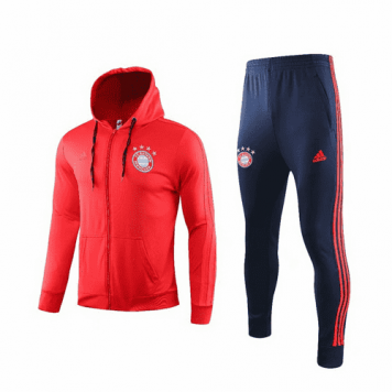 2019/20 Bayern Munich Hoodie Light Red Mens Soccer Training Suit(Jacket + Pants) [46912381]