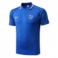 Atletico Madrid Soccer Polo Jersey Replica Blue Mens 2022/23