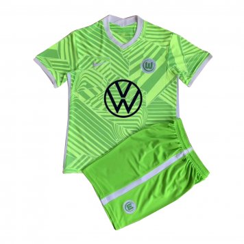 2021/22 VfL Wolfsburg Soccer Jersey Home Replica + Short Kids [20210614137]