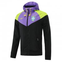 Brazil All Weather Windrunner Soccer Jacket Hoodie Purple - Black Mens 2022
