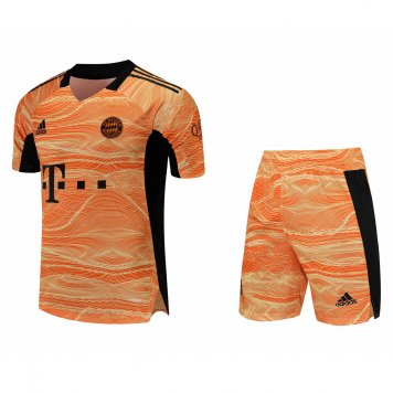 2021/22 Bayern Munich Goalkeeper Orange Soccer Jersey Replica + Shorts Set Mens [20210705024]