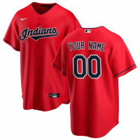 Cleveland Indians 2020 Alternate Red Replica Custom Jersey Mens