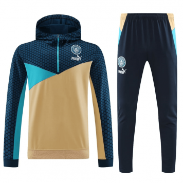 Manchester City Soccer Sweatshirt + Pants Replica Navy Zipper 2023/24 Mens (Hoodie)