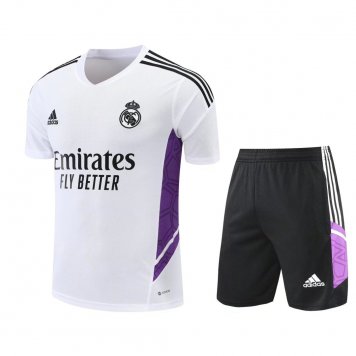 Real Madrid Soccer Jersey + Short Replica White Mens 2022/23