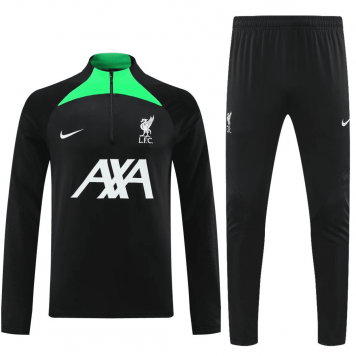 Liverpool Soccer Sweatshirt + Pants Replica Black Zipper 2023/24 Mens