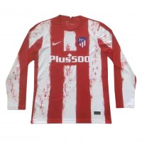 2021/22 Atletico Madrid Home Long Sleeve Mens Soccer Jersey Replica