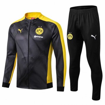 2019/20 Borussia Dortmund Black Mens Soccer Training Suit(Jacket + Pants) [47012064]