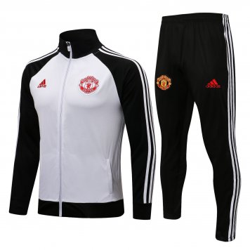 Manchester United Soccer Training Suit Jacket + Pants Black - White Men's 2021/22