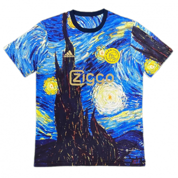 Ajax Soccer Jersey Replica Van Gogh The Starry Night Blue 2023/24 Men's (Special Edition)