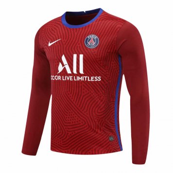2020/21 PSG Goalkeeper Red Long Sleeve Mens Soccer Jersey Replica