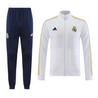 Real Madrid Soccer Jacket + Pants Replica White 2023/24 Mens