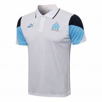 Olympique Marseille Soccer Polo Jersey White Mens 2021/22