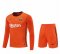 2020/21 Barcelona Goalkeeper Orange Long Sleeve Mens Soccer Jersey Replica + Shorts Set