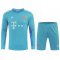 2020/21 Bayern Munich Goalkeeper Blue Long Sleeve Mens Soccer Jersey Replica + Shorts Set
