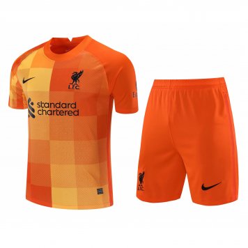 Liverpool Soccer Jersey + Short Replica Goalkeeper Orange Mens 2021/22