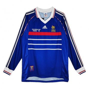 France Soccer Jersey Replica Home Long Sleeve 1998 Mens (Retro)