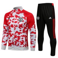 Manchester United Soccer Training Suit Jacket + Pants Replica Red - White Mens 2021-22
