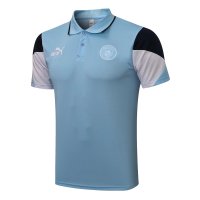 Manchester City Soccer Polo Jersey Light Blue Mens 2021/22